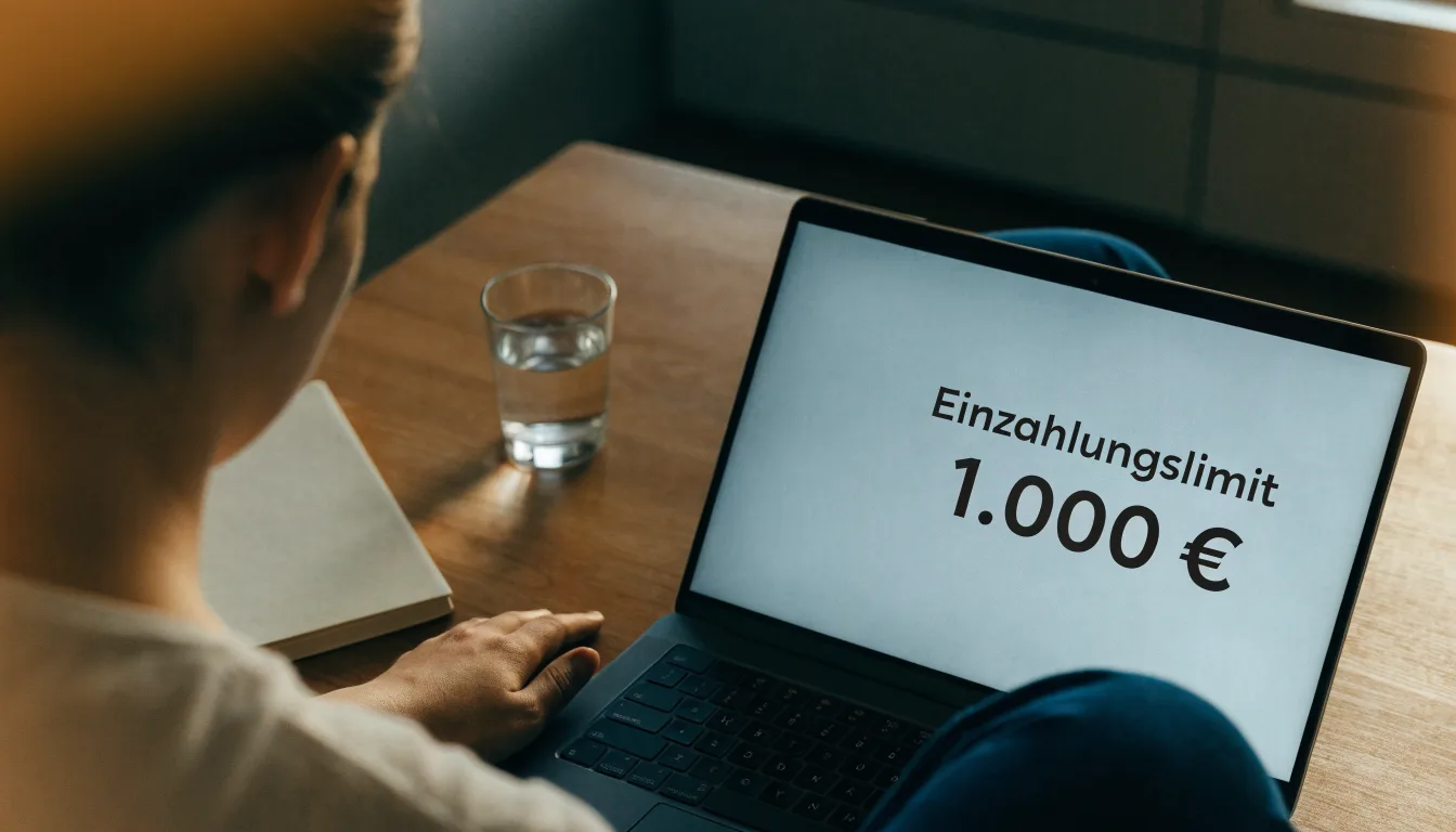 Eine Waage mit zwei leeren Schalen steht auf einem Holztisch vor einem hellen Fenster.