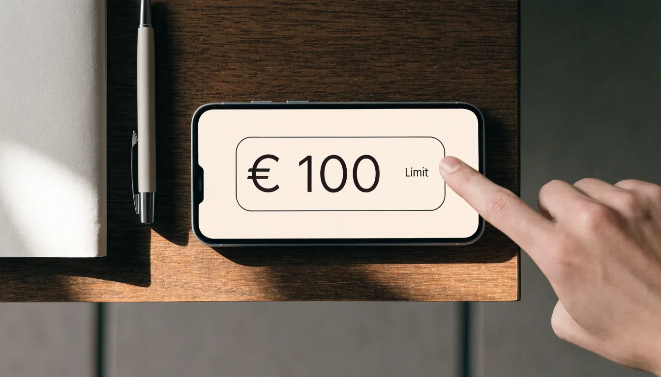 Eine Balkenwaage aus Messing steht neben einem hölzernen Richterhammer auf einem dunklen Pult, im Hintergrund ein unscharfes Bücherregal.